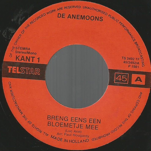 De Anemoons – Breng Eens Een Bloemetje Mee (1981) – Foto 2