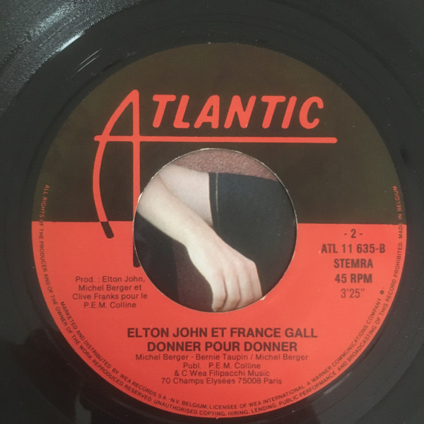 Elton John – Les Aveux / Donner Pour Donner (1980) – Foto 2