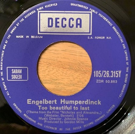 Engelbert Humperdinck – Too Beautiful To Last (1972) – Foto 2