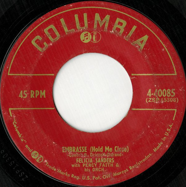 Felicia Sanders – Embrasse (Hold Me Close) (1953) – Hoes