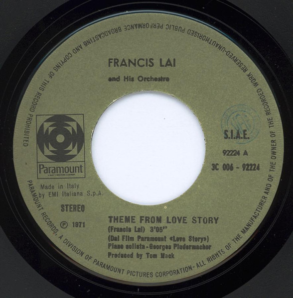 Francis Lai – Original Soundtrack Of The Paramount Picture Love Story (1971) – Foto 2