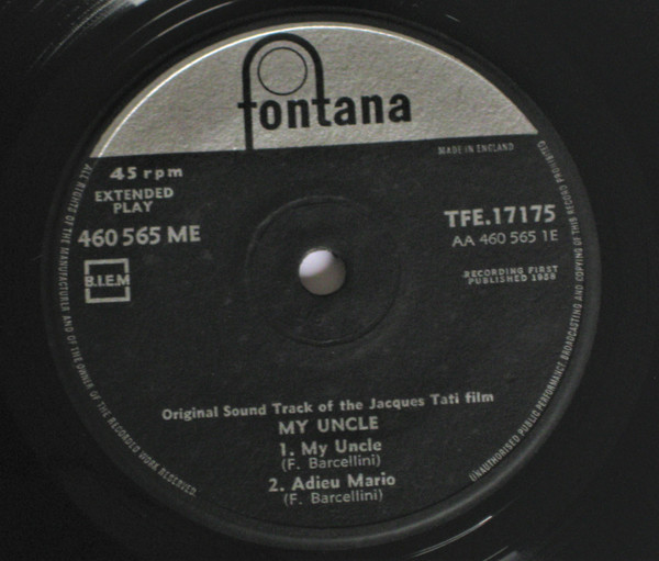 Franck Barcellini – Original Sound Track Of The Jacques Tati Film “My Uncle” (1958) – Foto 2