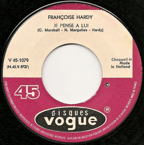 Françoise Hardy – L'amour S'en Va / Je Pense A Lui (1963) – Hoes