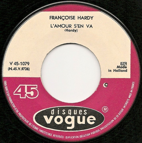 Françoise Hardy – L'amour S'en Va / Je Pense A Lui (1963) – Foto 2
