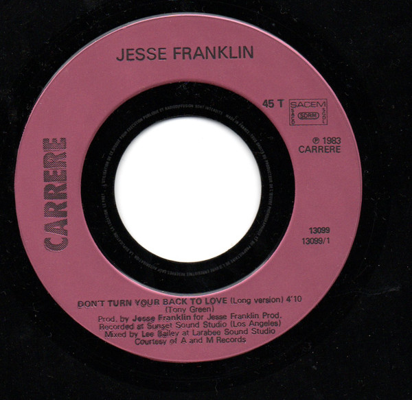 Jesse Franklin – Don't Turn Your Back On Love (1983) – Foto 2