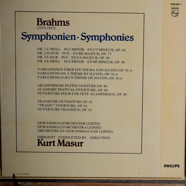 Johannes Brahms – Die Symphonien - Ouvertüren - Haydn Variationen (1979) – Foto 2