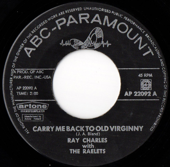 Ray Charles – Carry Me Back To Old Virginny / Georgia On My Mind (1960) – Foto 2