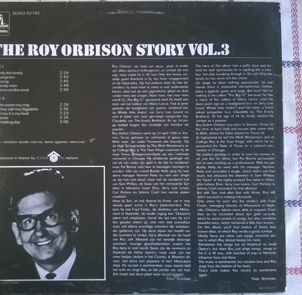 Roy Orbison – The Roy Orbison Story Vol.3 (1971) – Foto 3