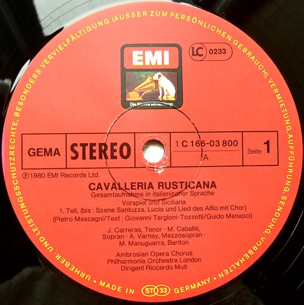 Ruggiero Leoncavallo – I Pagliacci / Cavalleria Rusticana (1980) – Hoes