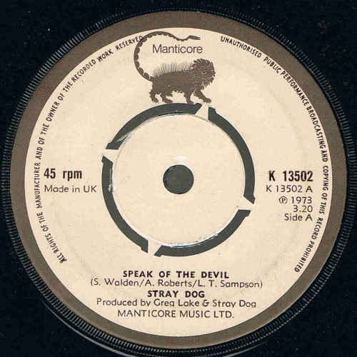 Stray Dog (3) – Speak Of The Devil / A Letter (1973) – Hoes