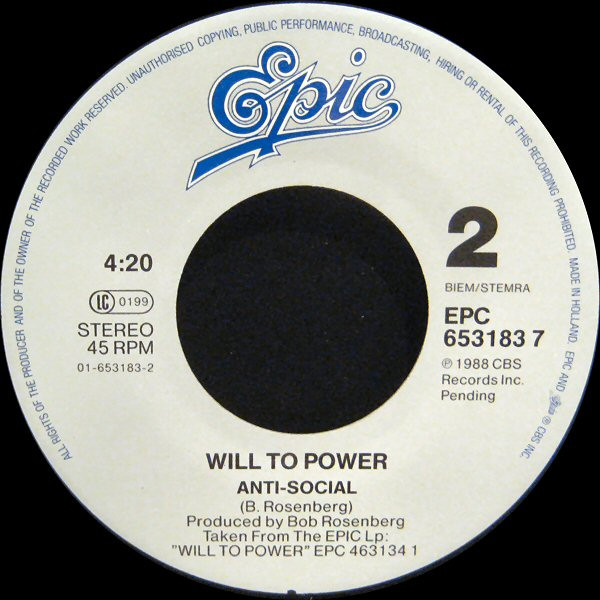 Will To Power – Freebaby (Baby, I Love Your Way/Free Bird) (1988) – Foto 1