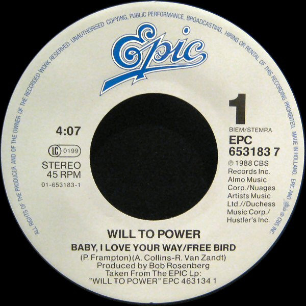 Will To Power – Freebaby (Baby, I Love Your Way/Free Bird) (1988) – Foto 2