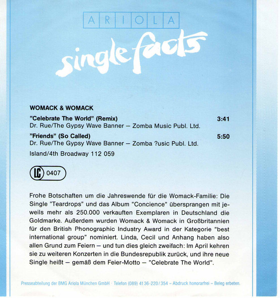 Womack & Womack – Celebrate The World (1989) – Foto 1