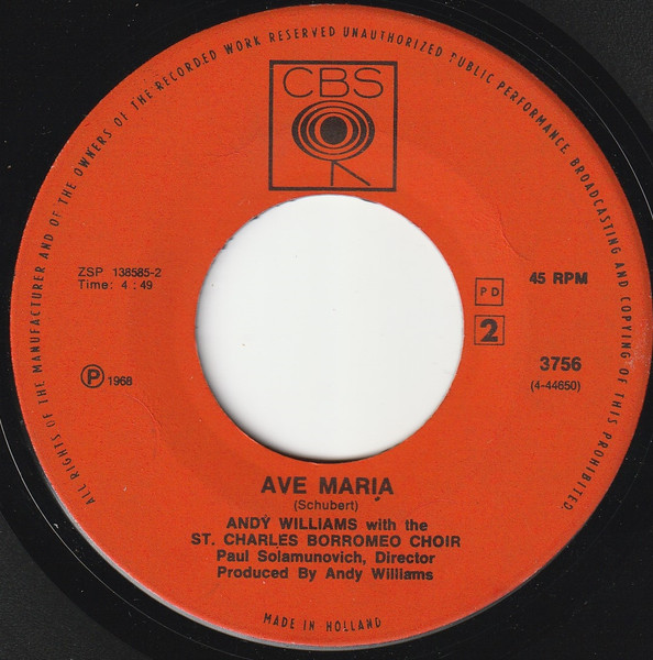Andy Williams – Battle Hymn Of The Republic / Ave Maria (1968) – Foto 1