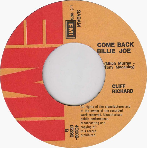 Cliff Richard – Power To All Our Friends / Come Back Billie Joe (1973) – Foto 1