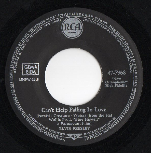 Elvis Presley – Rock-A-Hula Baby ("Twist Special") / Can't Help Falling In Love (1961) – Foto 1