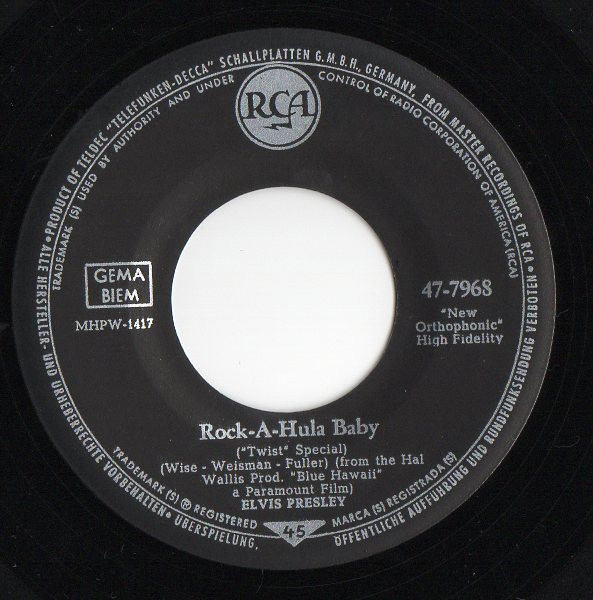 Elvis Presley – Rock-A-Hula Baby ("Twist Special") / Can't Help Falling In Love (1961) – Foto 2