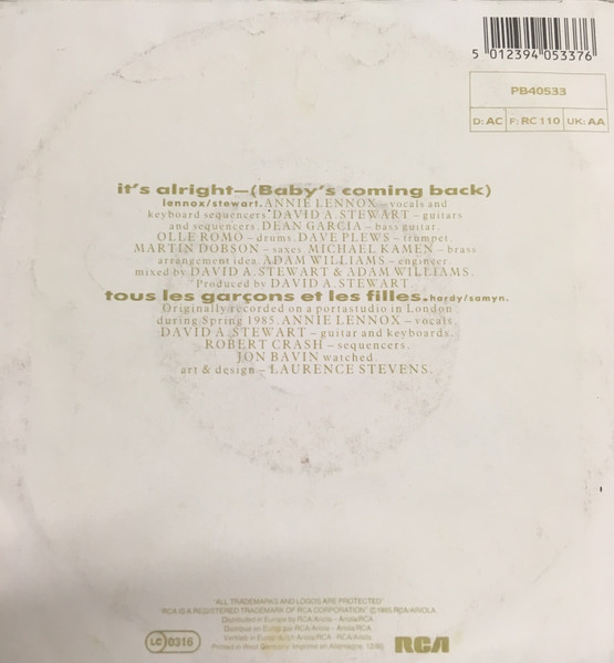 Eurythmics – It's Alright (Baby's Coming Back) (1985) – Foto 3