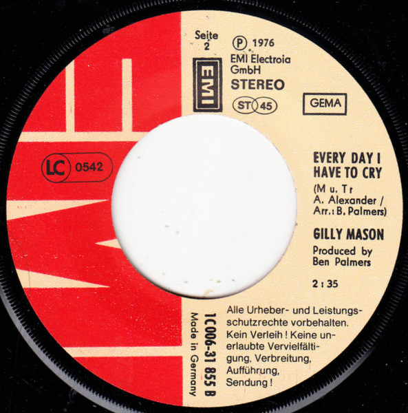 Gilly Mason – Let Me Get To Love You / Every Day I Have To Cry (1976) – Foto 1