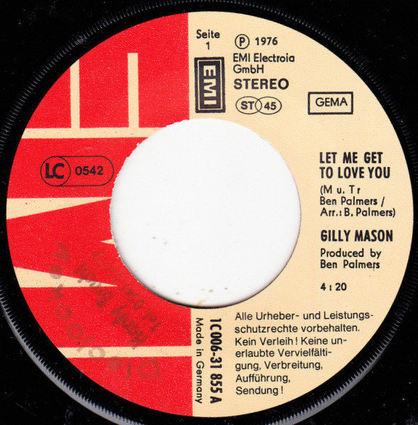 Gilly Mason – Let Me Get To Love You / Every Day I Have To Cry (1976) – Foto 2