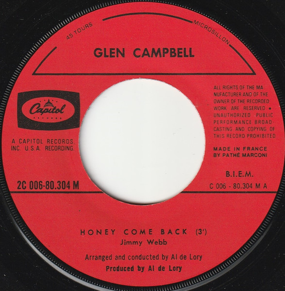 Glen Campbell – Honey Come Back (1970) – Foto 2