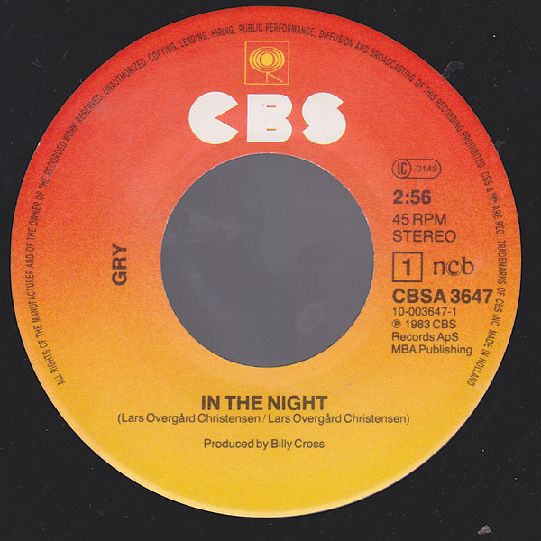 Gry (3) – In The Night / It's Over (1983) – Foto 2