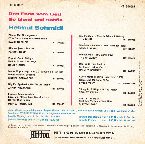 Helmut Schmidt (2) – Das Ende Vom Lied (1967) – Foto 3