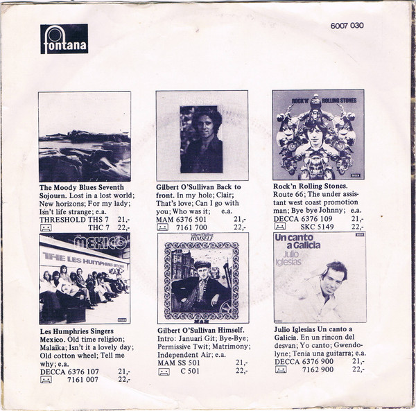 J. Vincent Edwards – I Can't Let Maggie Go / Dreamy Day (1974) – Foto 3