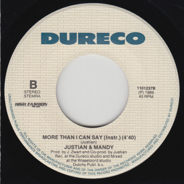 Justian & Mandy – More Than I Can Say (1989) – Foto 1