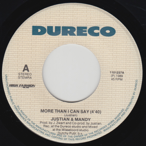 Justian & Mandy – More Than I Can Say (1989) – Foto 2