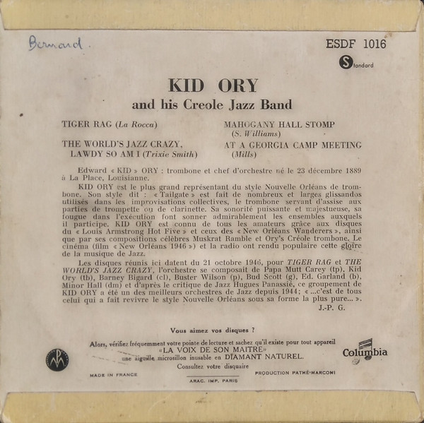Kid Ory And His Creole Jazz Band – Tiger Rag (1955) – Foto 3
