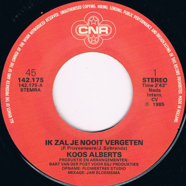 Koos Alberts – Ik Zal Je Nooit Vergeten (1985) – Foto 2