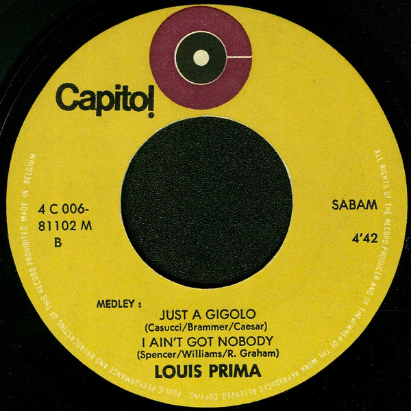 Louis Prima – Medley: Zooma Zooma / Medley: Just A Gigolo/I Ain't Got Nobody – Foto 1