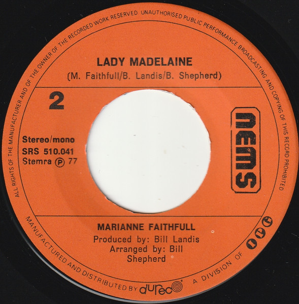 Marianne Faithfull – All I Wanna Do In Life (1977) – Foto 1