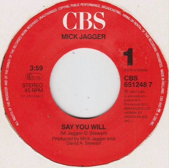 Mick Jagger – Say You Will (1987) – Foto 2
