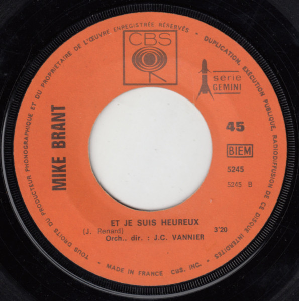 Mike Brant – Mais Dans La Lumière / Et Je Suis Heureux (1970) – Foto 1