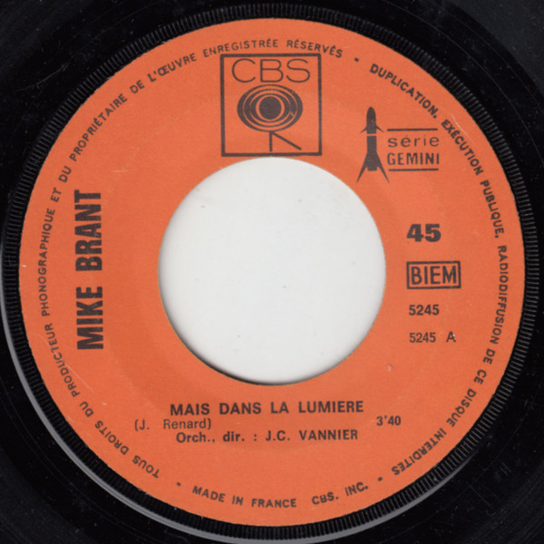 Mike Brant – Mais Dans La Lumière / Et Je Suis Heureux (1970) – Foto 2