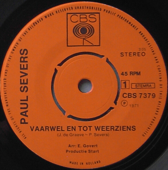Paul Severs – Vaarwel En Tot Weerziens (1971) – Foto 2