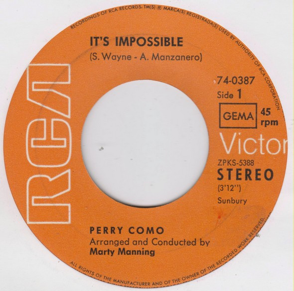 Perry Como – It's Impossible (1971) – Foto 2