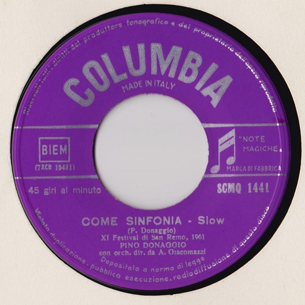 Pino Donaggio – Come Sinfonia / Il Cane Di Stoffa (1961) – Foto 2