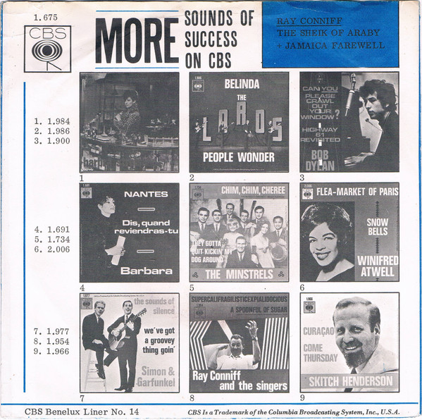 Ray Conniff And The Singers – The Sheik Of Araby / Jamaica Farewell (1966) – Foto 3