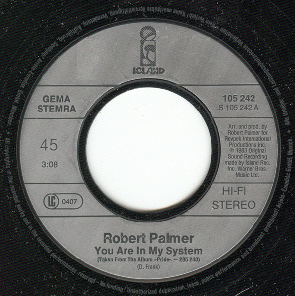 Robert Palmer – You Are In My System (1983) – Foto 2