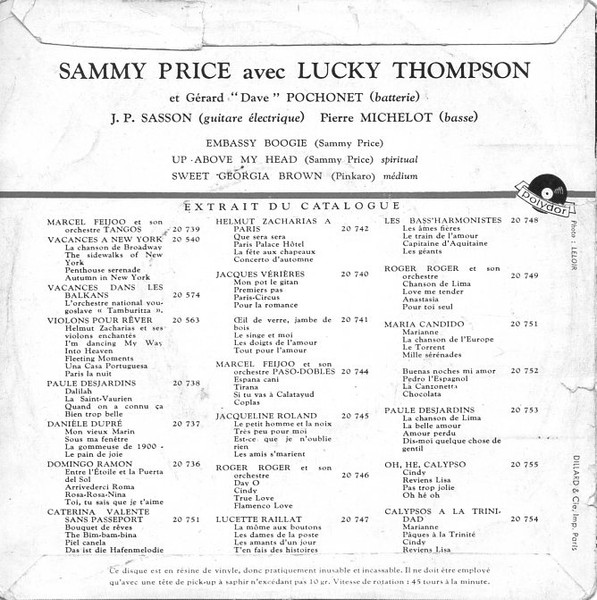Sammy Price – Sammy Price Avec Lucky Thompson (1957) – Foto 1