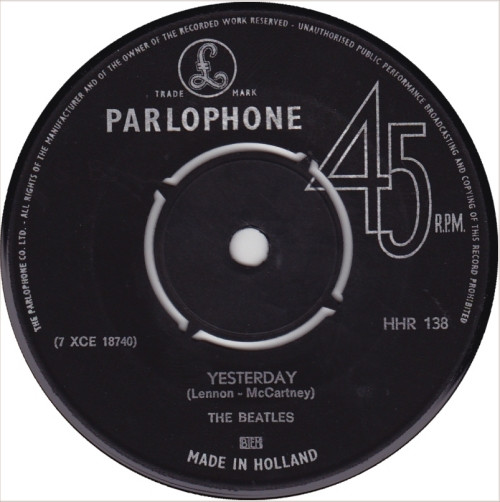 The Beatles – Dizzy Miss Lizzy / Yesterday (1965) – Foto 1