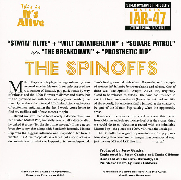 The Spinoffs – Stayin' Alive (2010) – Foto 3