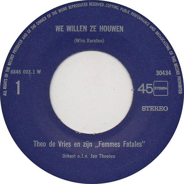 Theo de Vries – We Willen Ze Houwen (1978) – Hoes