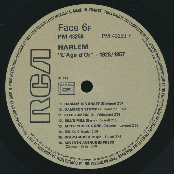Various – Harlem, L'Age D'Or 1926/1957 (1980) – Foto 1