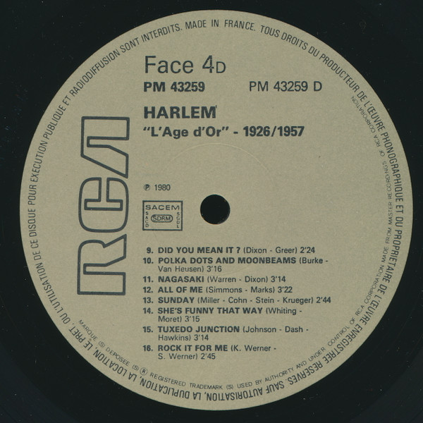 Various – Harlem, L'Age D'Or 1926/1957 (1980) – Foto 3