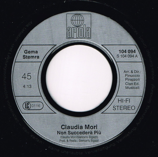 Claudia Mori – Non Succederà Più (1982) – Foto 2
