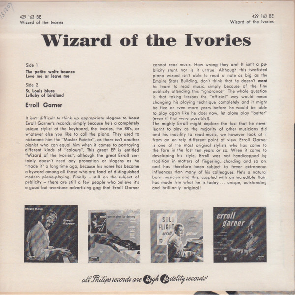 Erroll Garner – Wizard Of The Ivories (1957) – Foto 3